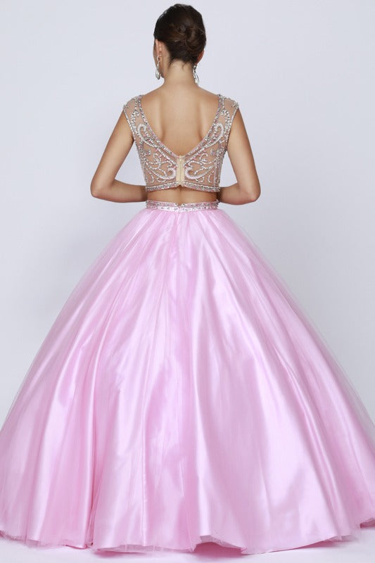 Juliet 338 Quinceanera Dress 2-Piece Bateau Neckline Cap Sleeve