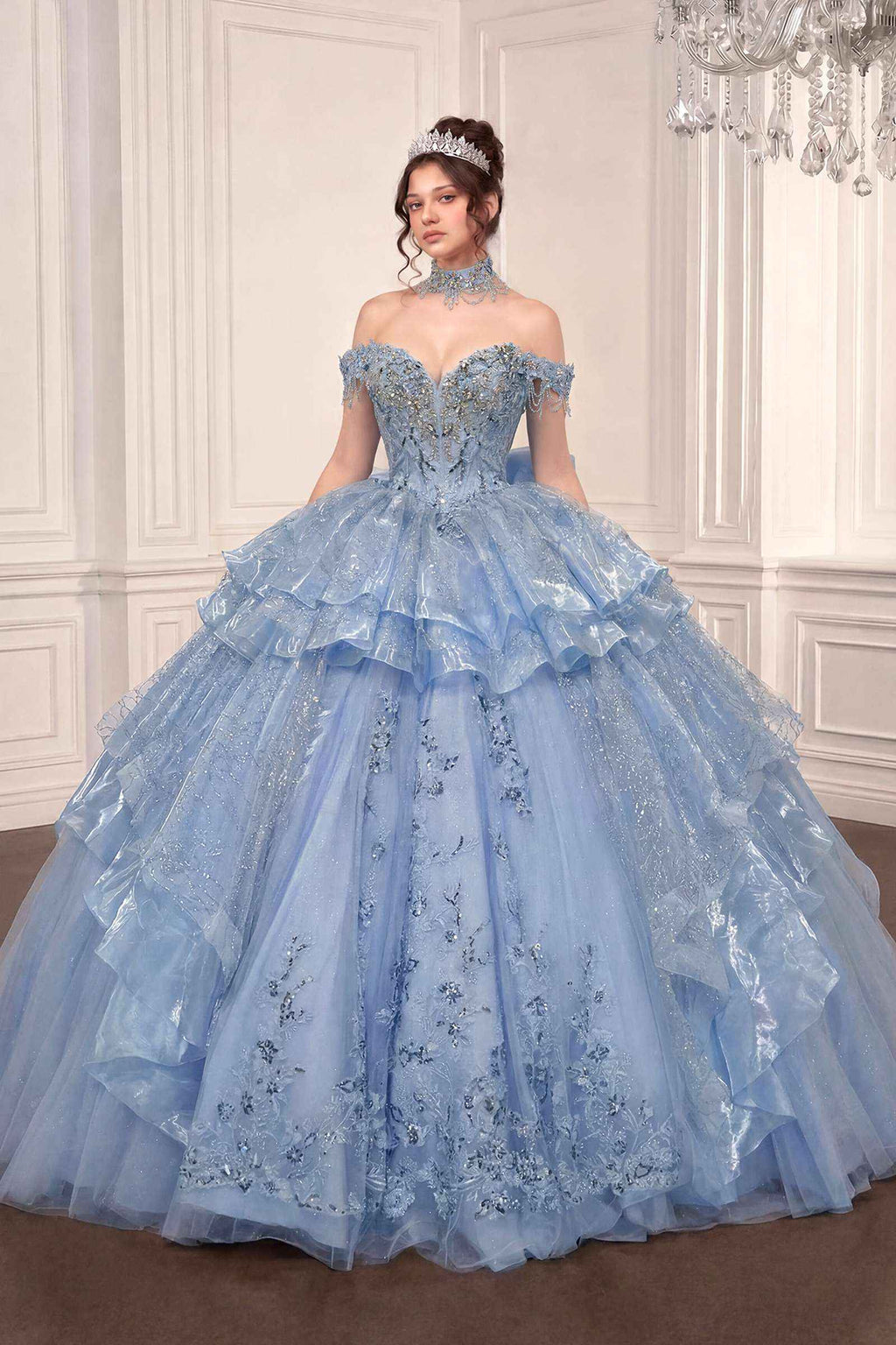 Ladivine 15742 Off the Shoulder Poofy Quinceanera Ball Gown