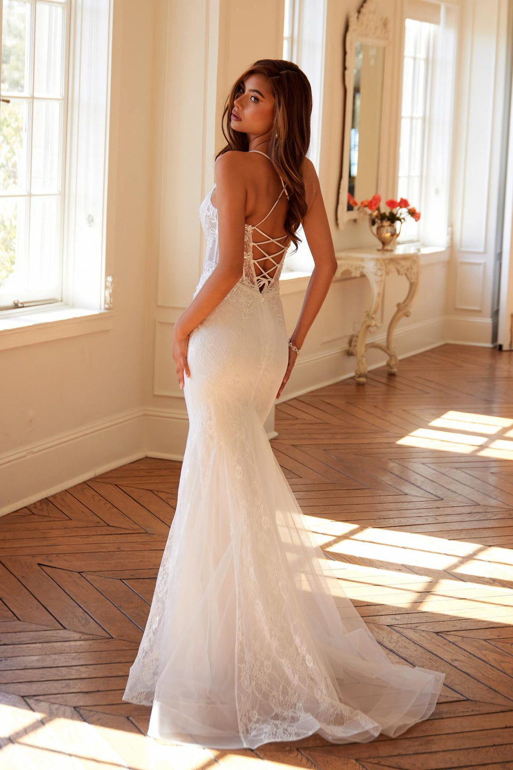 Juliet JT2481UW Embellished Lace Mermaid Bridal Dress