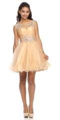 CLEARANCE - Juliet 742 Cap Sleeve Baby Doll Dress Short A-Line Poofy Tulle (Size 2XL)