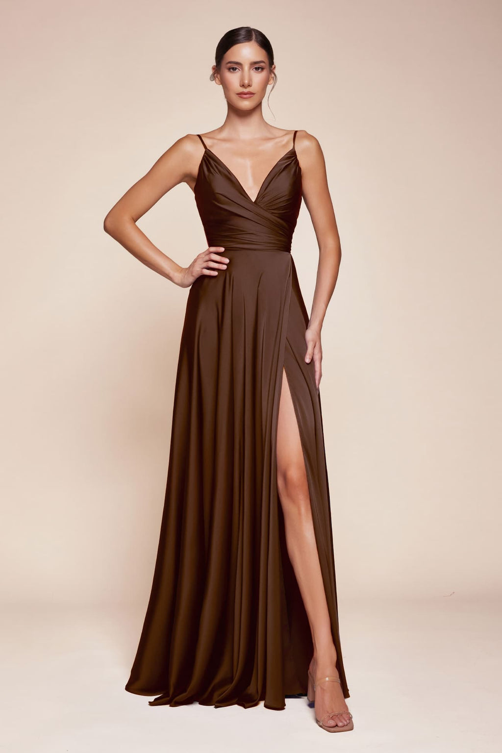 Cinderella Divine 7485C Sweetheart Neckline Soft Satin A-Line Formal Dress
