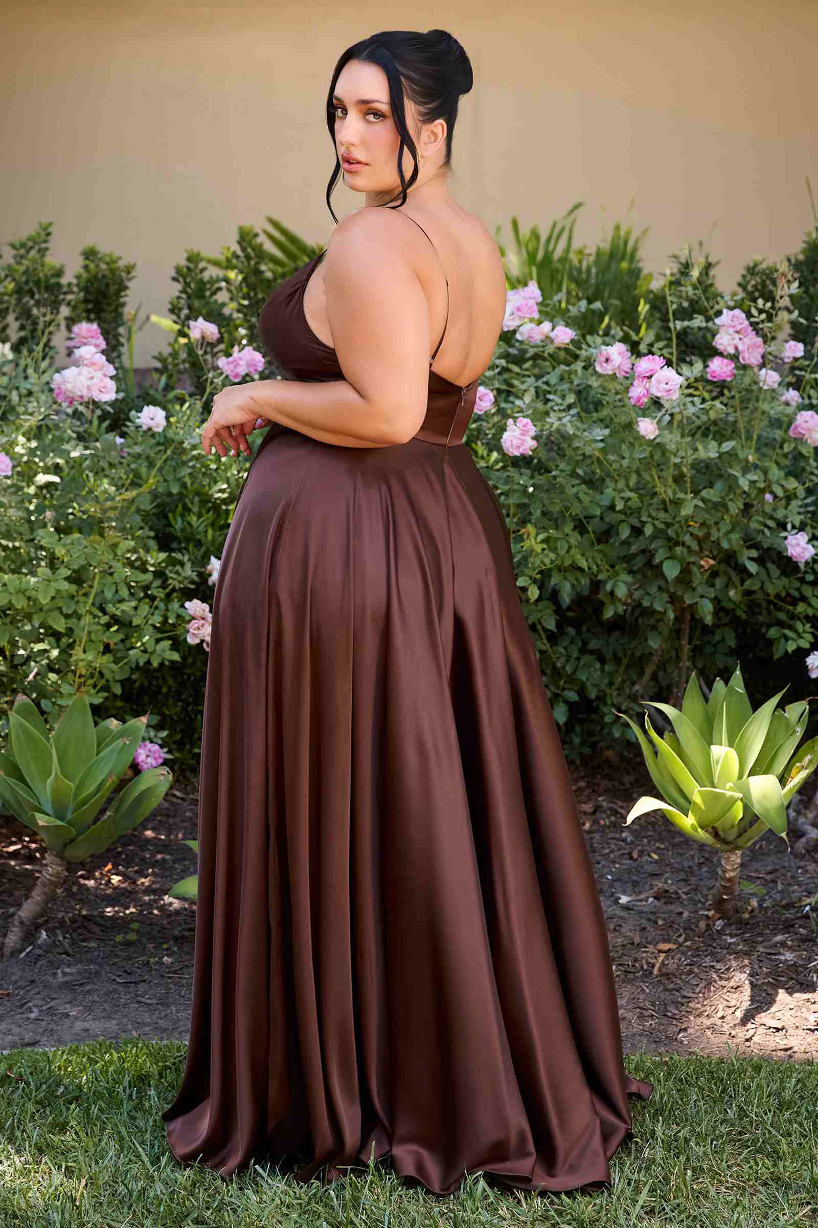 Cinderella Divine 7485C Sweetheart Neckline Soft Satin A-Line Formal Dress