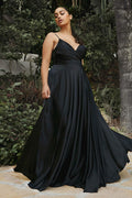 Cinderella Divine 7485C Sweetheart Neckline Soft Satin A-Line Formal Dress