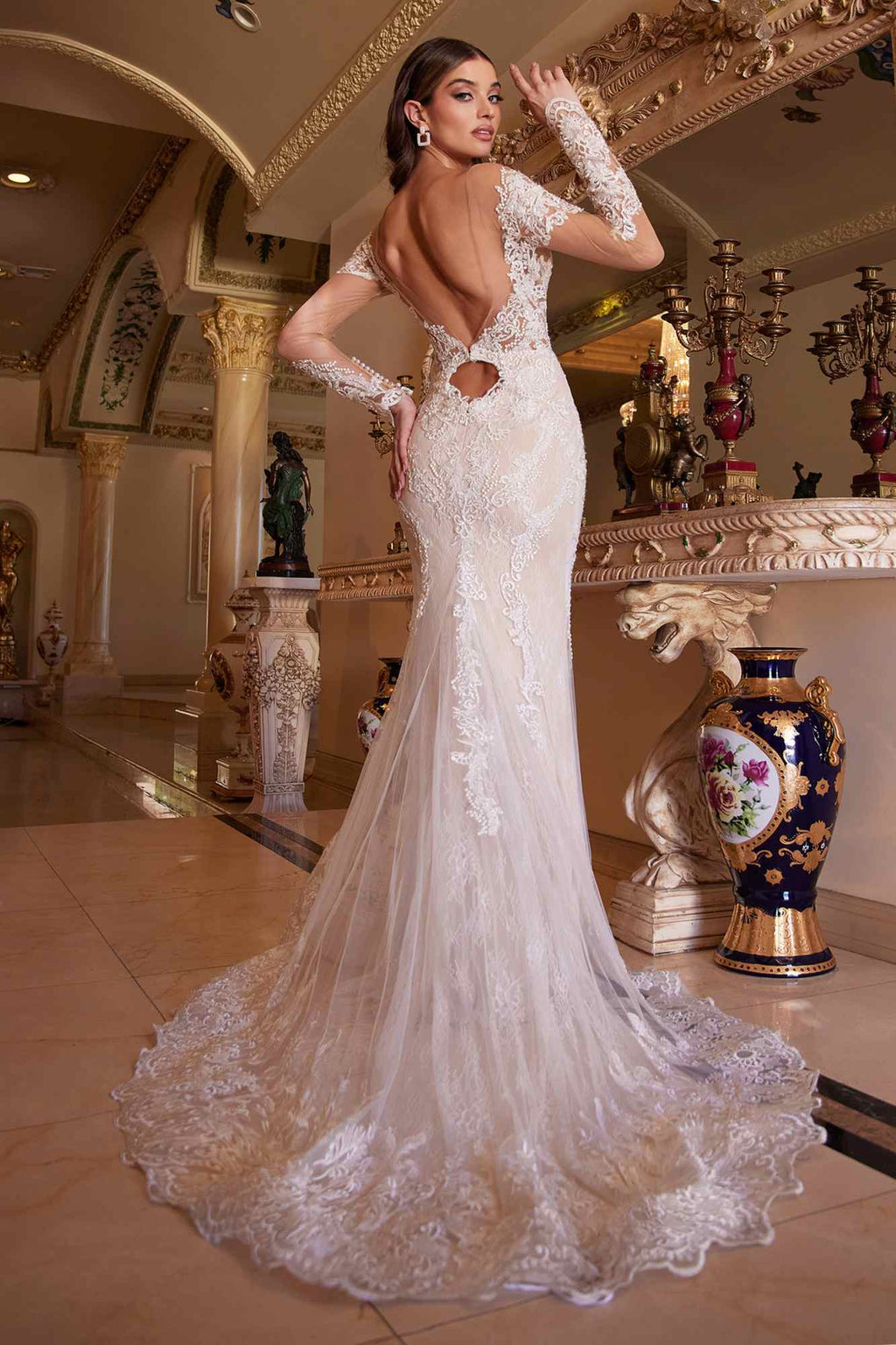 Andrea & Leo A1022 Bohemian Lace Mermaid Gown