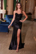 Nox Anabel C1630 Glitter Satin Sequin Lace Up Bodice Dress
