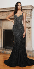 Cinderella Divine CB119 Floor Length Fitted Hot Stone Gown