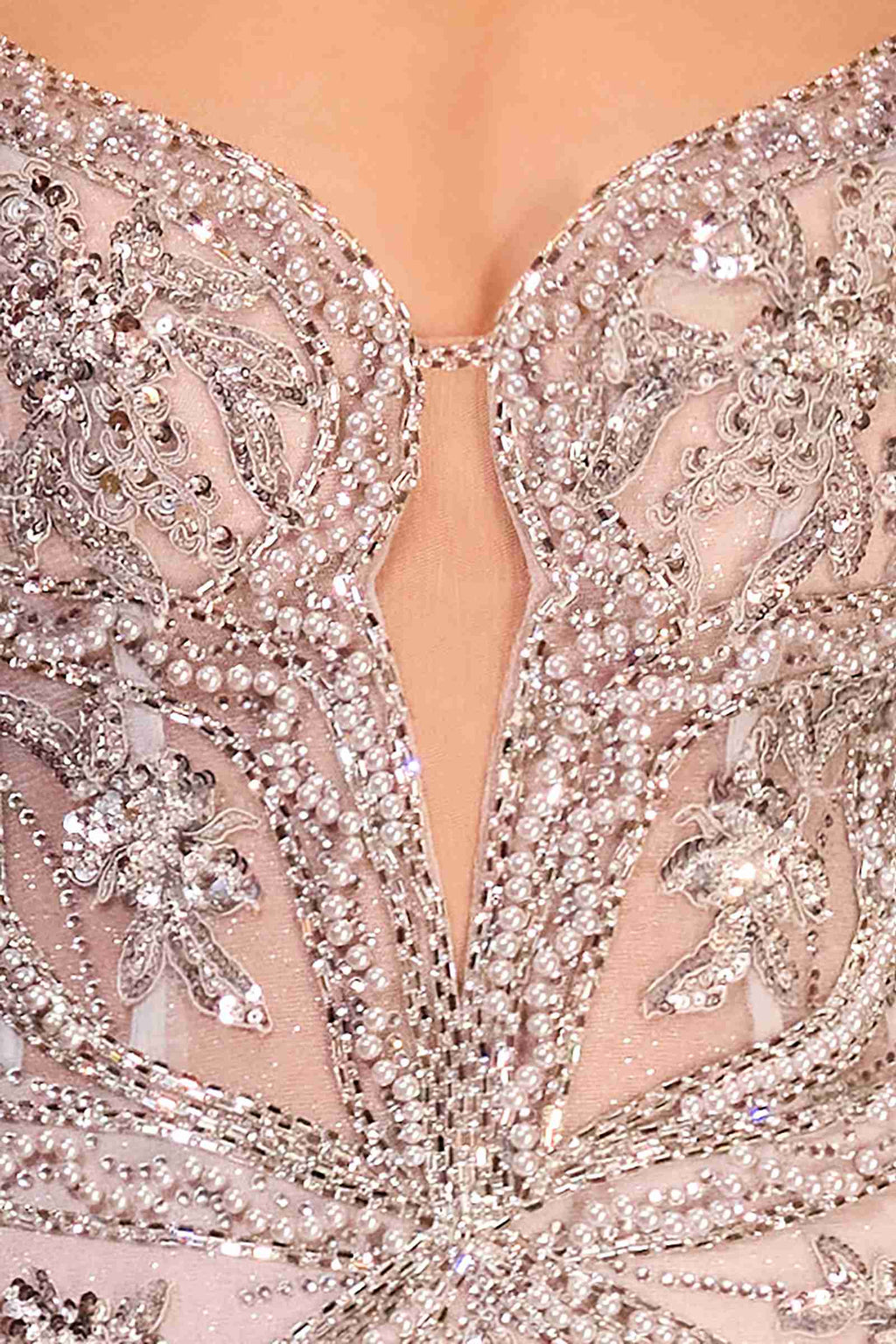 Ladivine CC0240 Dress Pearl Embellished Fit & Flare Gown