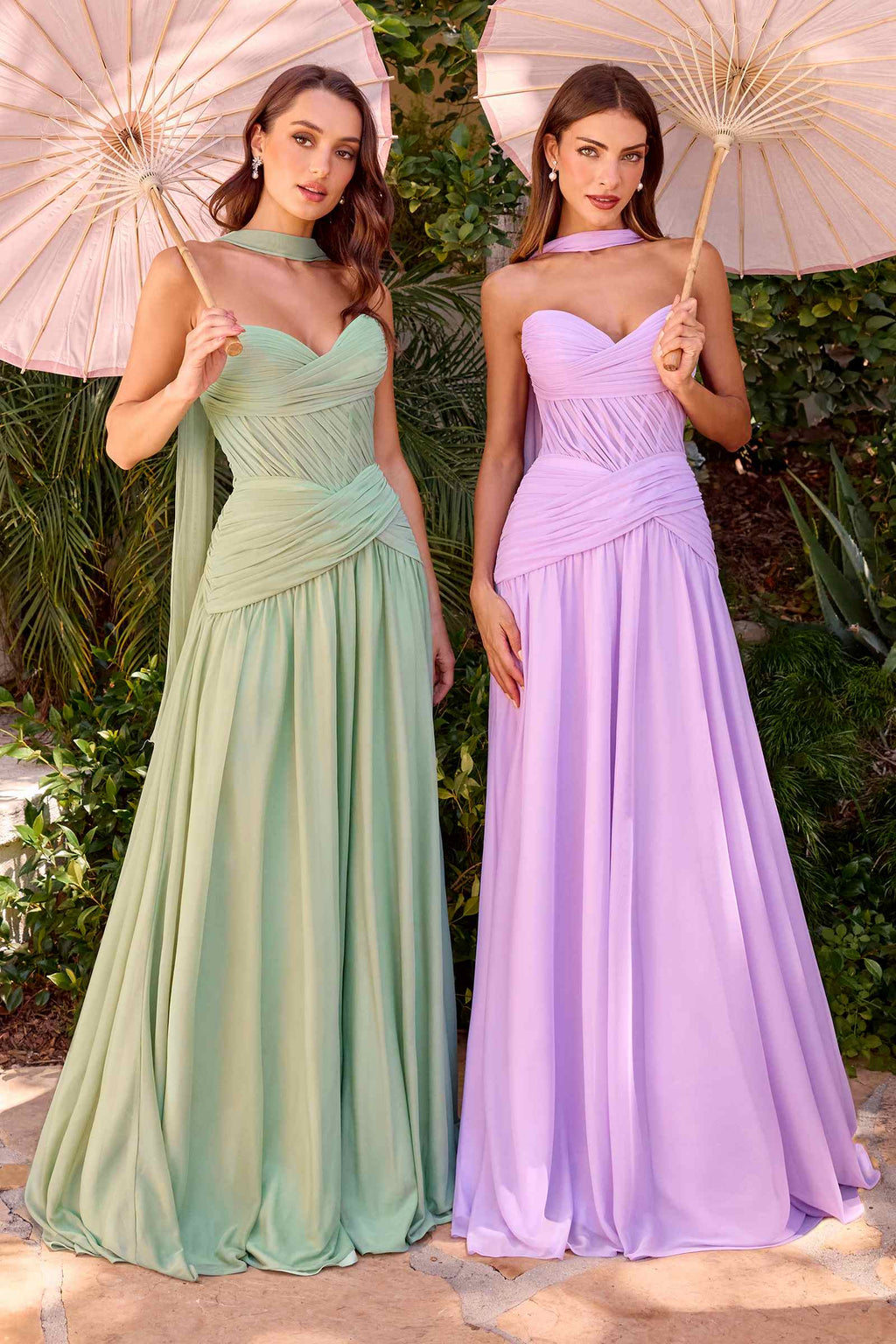 Ladivine CD395 Outdoor Soirees A-line Flowy Strapless Dress