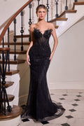 Ladivine CD715 Red Carpet Glamour Fitted Mermaid Gown
