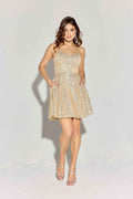 CLEARANCE - Eureka EK198 Short Vertical Sequin Dress (Size XS)